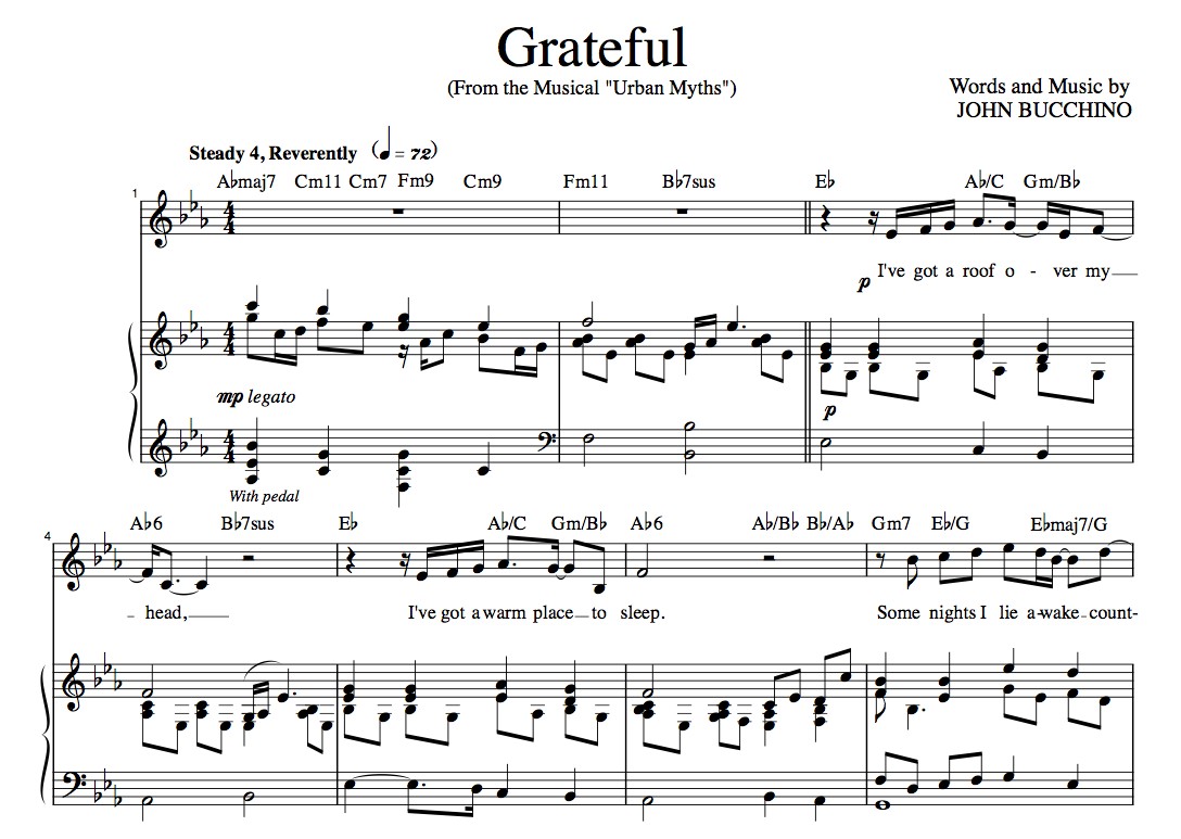 “Grateful” [An anthem of giving thanks] in Eb – Baritone or High Soprano 