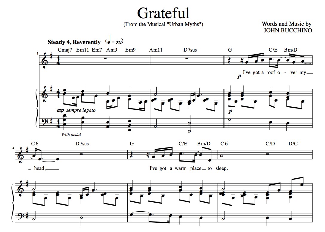 “Grateful” [An anthem of giving thanks] in G