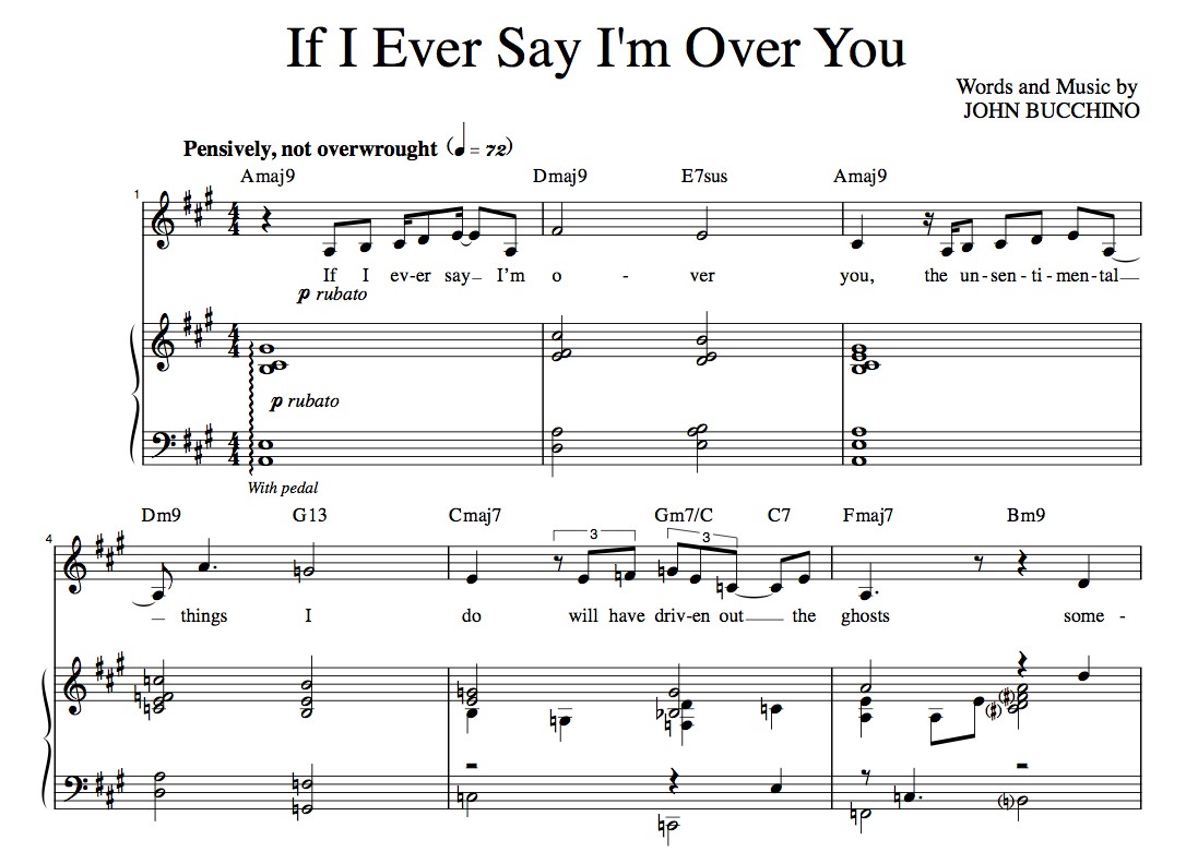“If I Ever Say I’m Over You” [Wistful love ballad] in A
