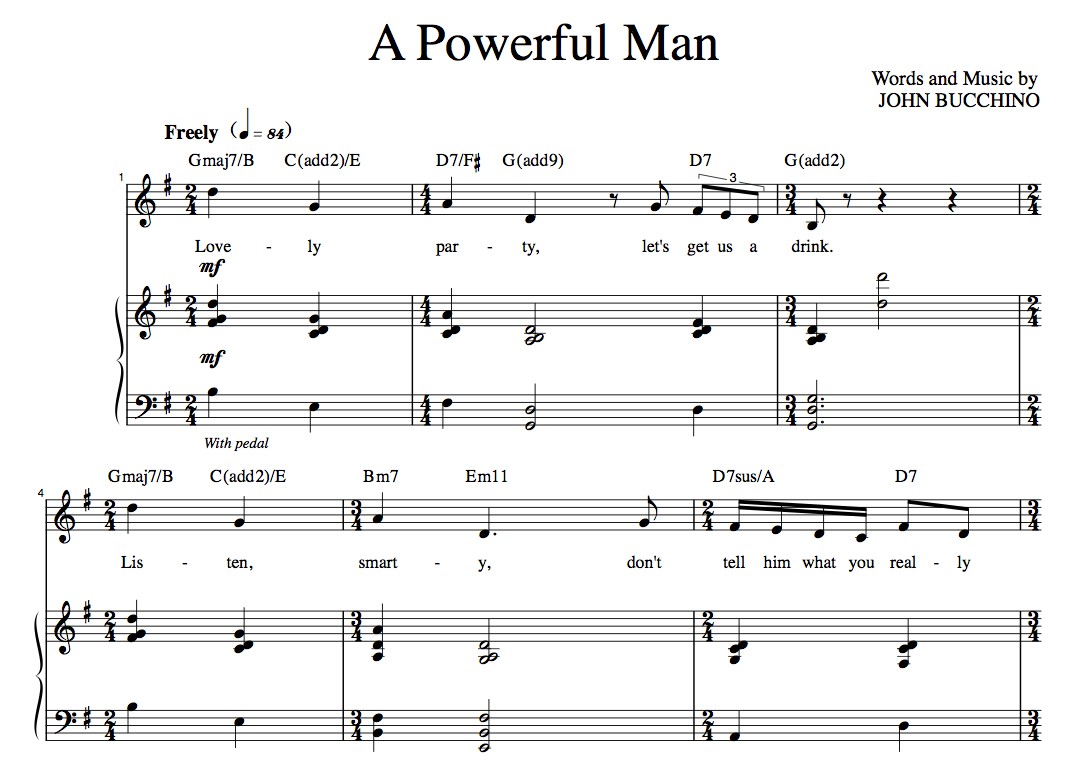 “A Powerful Man” [Up-tempo comedy] in G