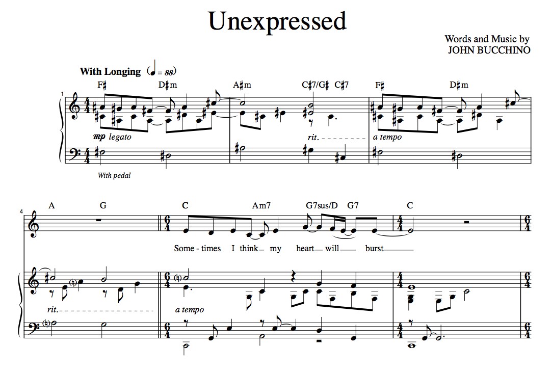 “Unexpressed” [Wistful ballad] in C