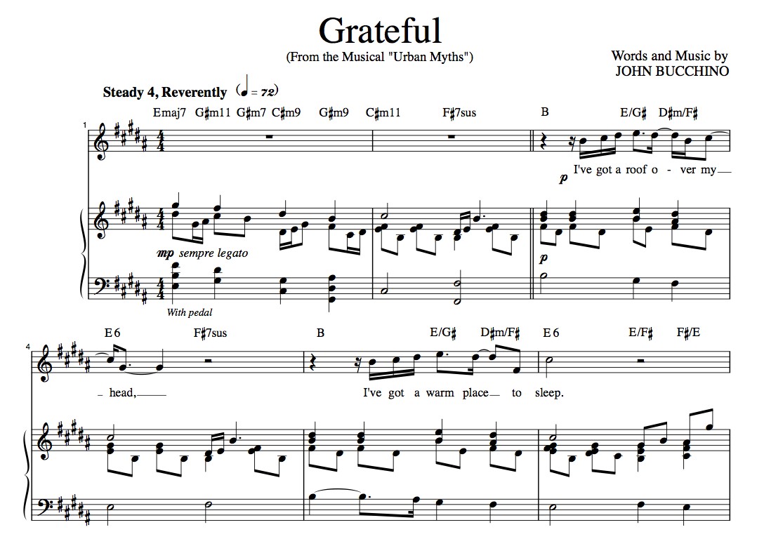 “Grateful” [An anthem of giving thanks] in B