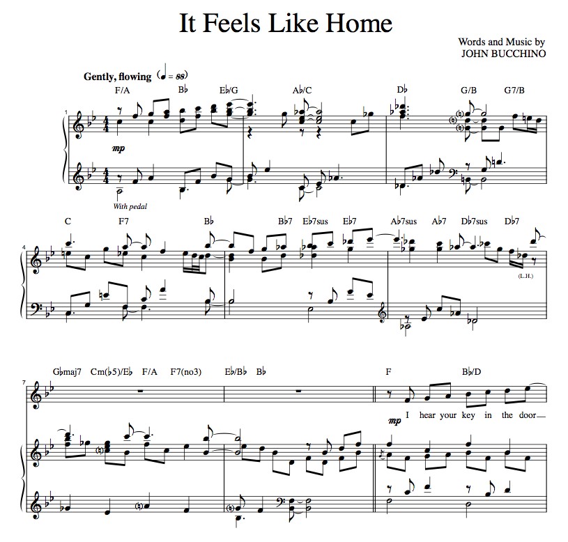 “It Feels Like Home” [Sweet love ballad] in Bb