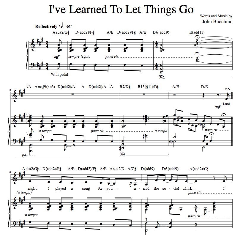 “I’ve Learned To Let Things Go” [Wistful ballad] in A