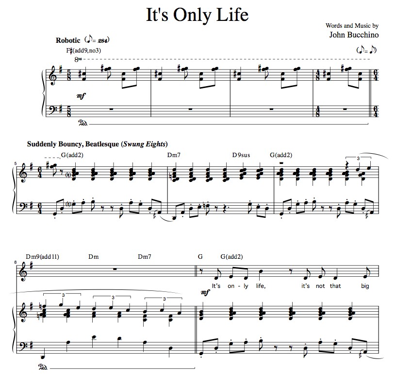   “It’s Only Life” [Bouncy, Beatlesque philosophical musing] (Solo) in G