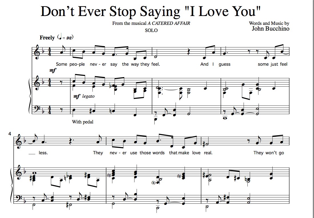 “Don’t Ever Stop Saying ‘I Love You’” [Love ballad] (Solo) in F