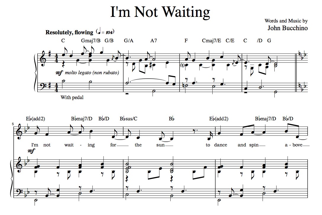 "I'm Not Waiting” [Rueful ballad] (Solo) in G