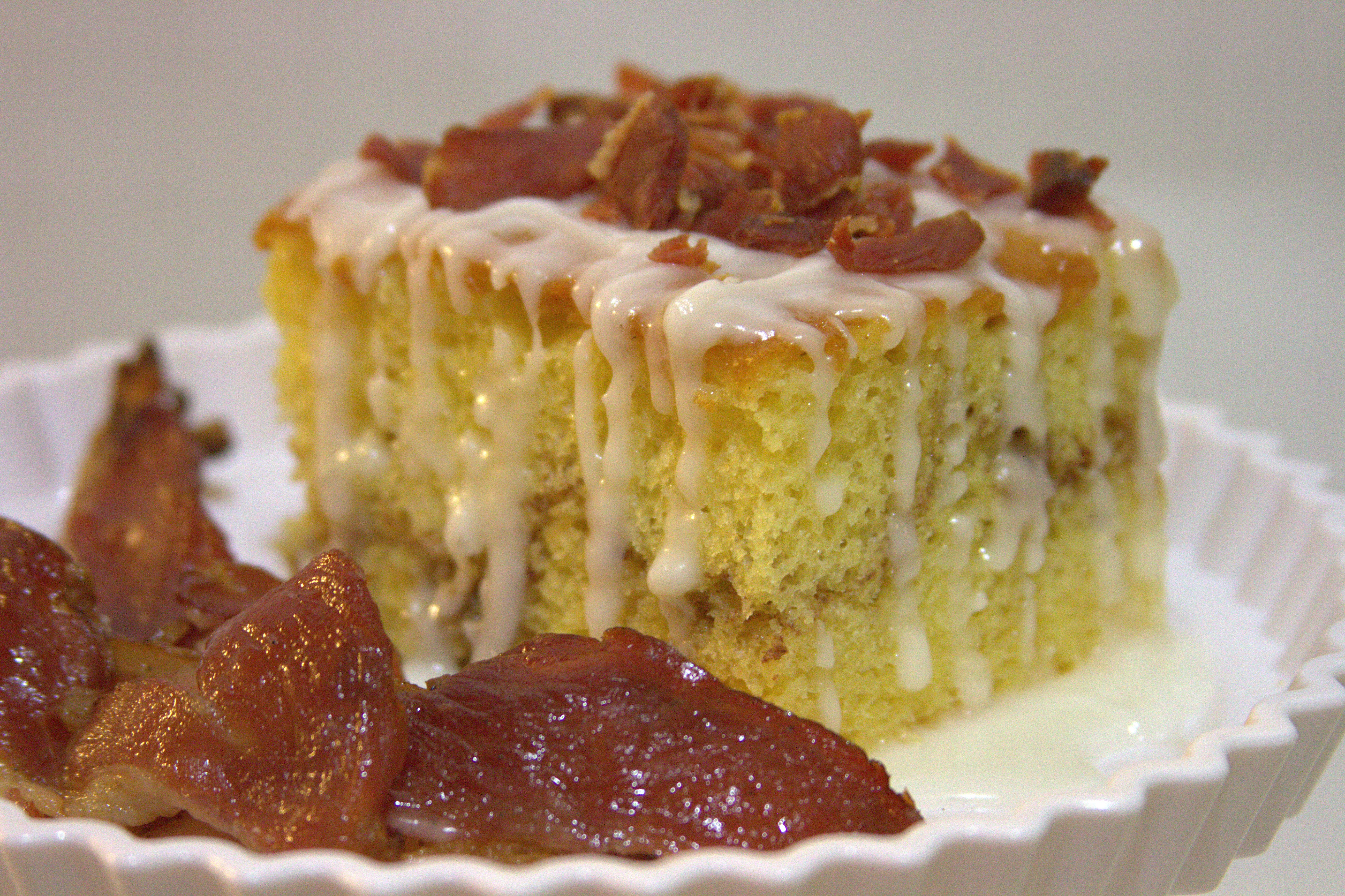 Honey Bun Bacon Cake