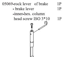 050690 Brake Level / Brake Rod / Inner Hex. Round Head Screw ISO 3*10