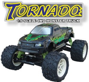063410 Tornado 4WD Monster Truck(2 CHN 27 Mhz AM Pistol Radio)