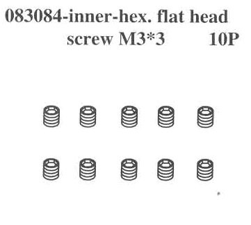 083084 Inner-hex. Flat Head Screw M3*3