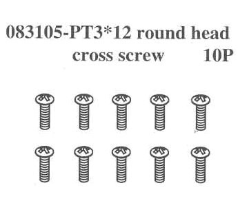 083105 Round Head Screw PT3*12