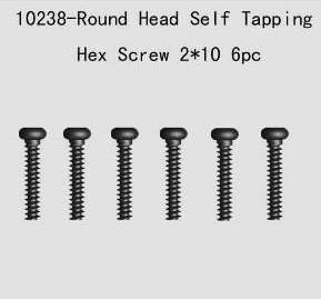 10238 Round Head Self Tapping Hex Screw 6pcs2*10