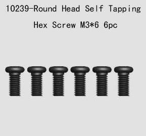 10239 Round Head Self Tapping Hex Screw 6pcsM3*6