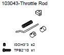 103043 Throttle Rod + Set Screw ISOH3*3 x2 + Philip Screw TPB2*10 x1