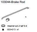 103044 Brake Rod + Washer φ3.2*φ8*0.5 + Set Screw ISOH3*3 x1