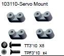 103110 Servo Mount + Philip Screw TT3*10 x8 + Philip Screw TPF3*10 x4