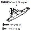 104045 Front Bumper + Philip Screw TPF3*18 x1 + TPF3*10 x2