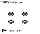 104056 Washer + Philip Screw ISO3*12 x4