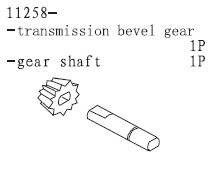 11258 Pinion Bevel Gear w/ Axle