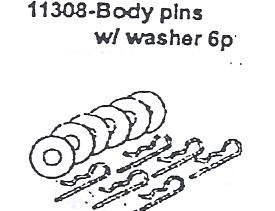 11308 Body Pins w/ wasjer 6PCS