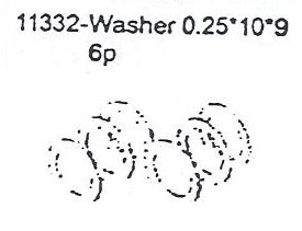 11332 Washer 0.25*10*14 6PCS
