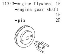 11353 Engine Flywheel w/ Pin and Axle