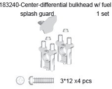 183240 Center Differential Bulkhead w/ Fuel Splash Guard