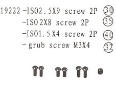 19222 ISO 2.5x9 & 2x8 & 1.5x4 Screw / Grub Screw M3*4