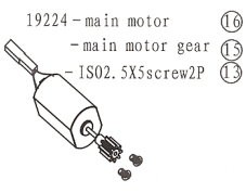 19224 Main Motor / Gear for Main Motor / ISO 2.5*5 Screw
