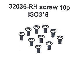 32036 RH Screw 10PCS ISO3*6