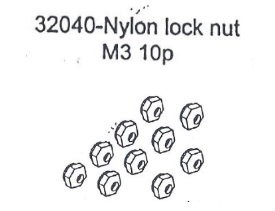 32040 Nylon Lock Nut M3 10PCS