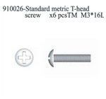 910026 Standard Metric T-Head Screw M3*16L