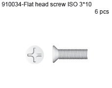 910034 Flat Head Screw ISO 3*10