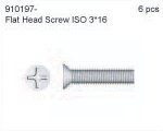 910197 Flat Head Mechanical Cross Screw ISO 3*16 