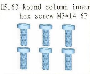 H5163 Round Column Inner Hex Screw M3x14 6pcs