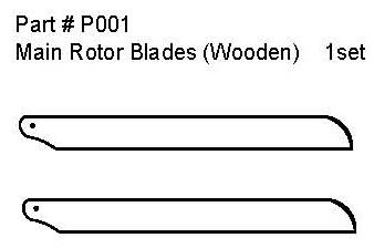 P001 Main Rotor Blades(Wooden)