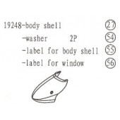 19248 Body Shell / Washer / Label for Body Shell / Label for Window