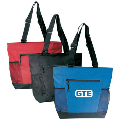 CS7562 Polyester Tote with Mesh Pockets