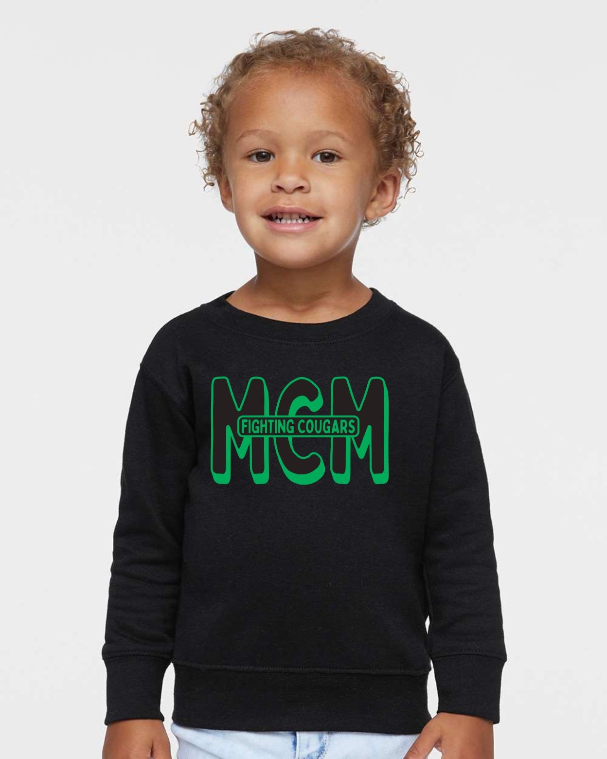 Toddler MCM Fighting Cougars Crewneck - Black