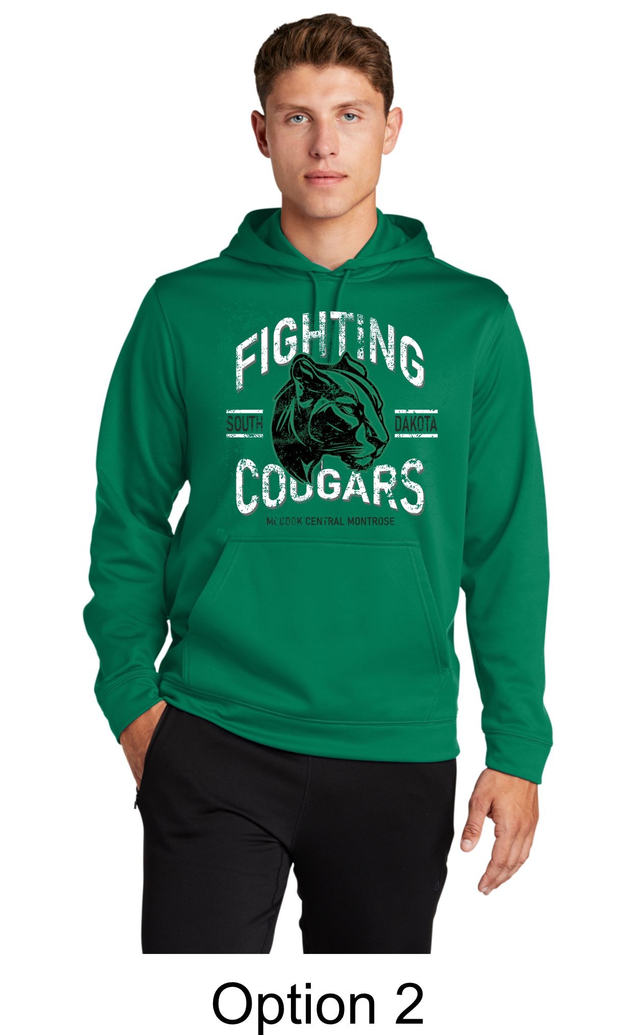 MCM Fighting Cougars Customizable Dri-Fit Hoodie - Kelly Green