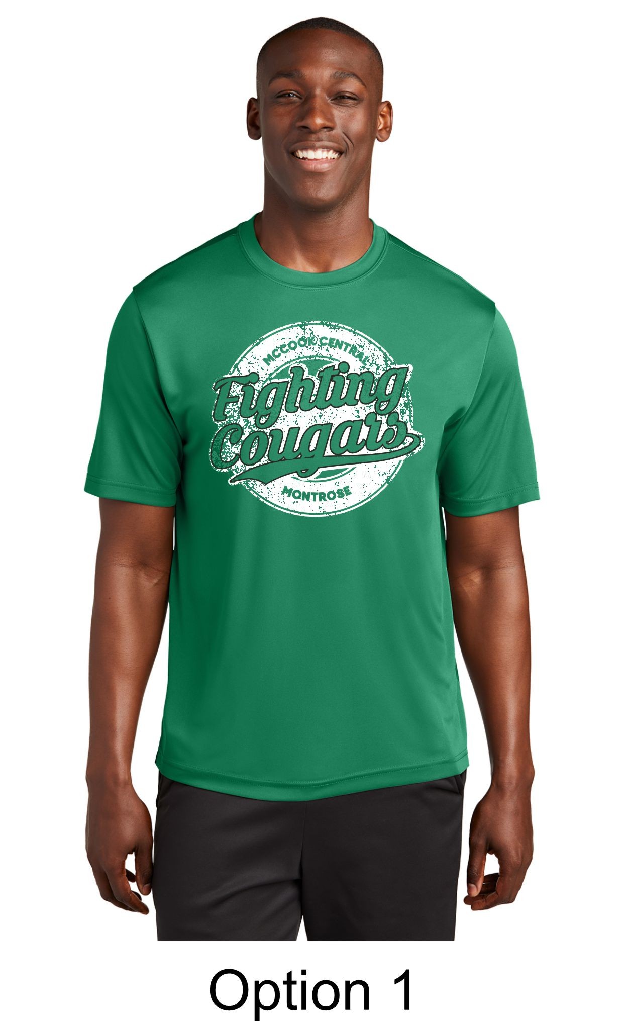 MCM Fighting Cougars Customizable Dri-Fit T-Shirt - Kelly Green