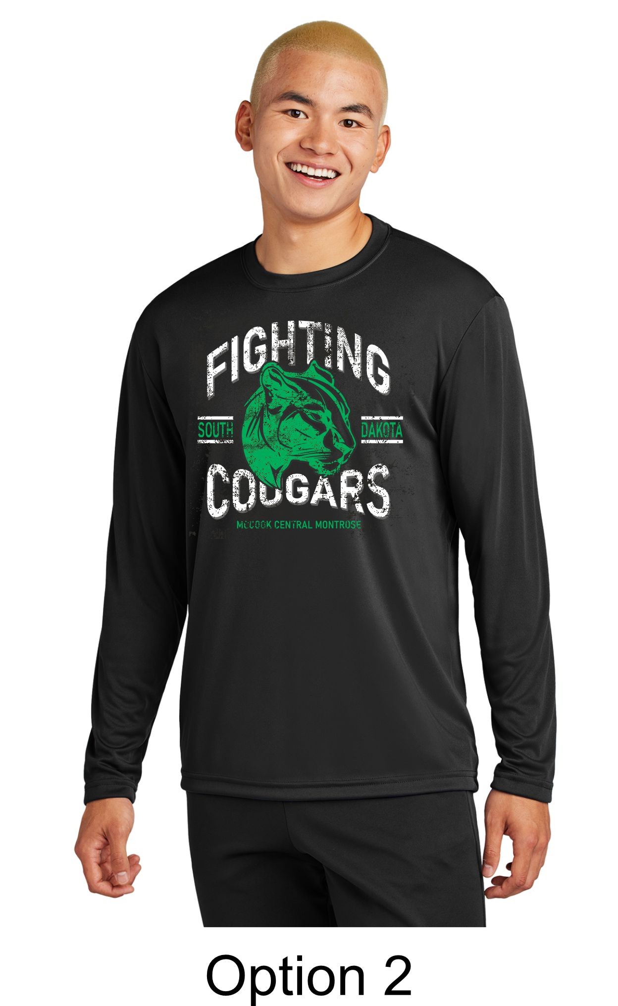 MCM Fighting Cougars Customizable Dri-Fit Long Sleeve - Black