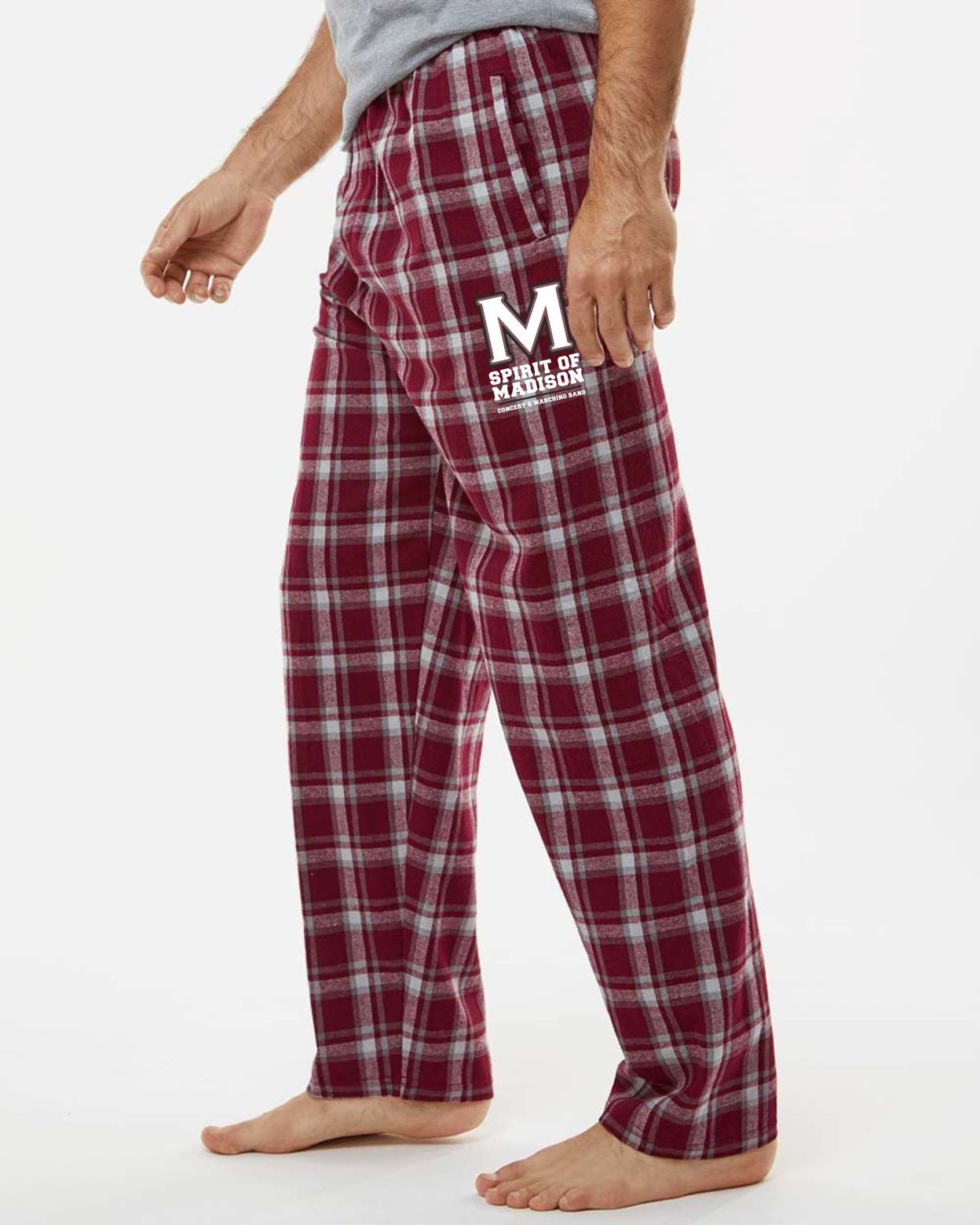 Spirit of Madison Pajama Pants - Heritage Maroon Plaid