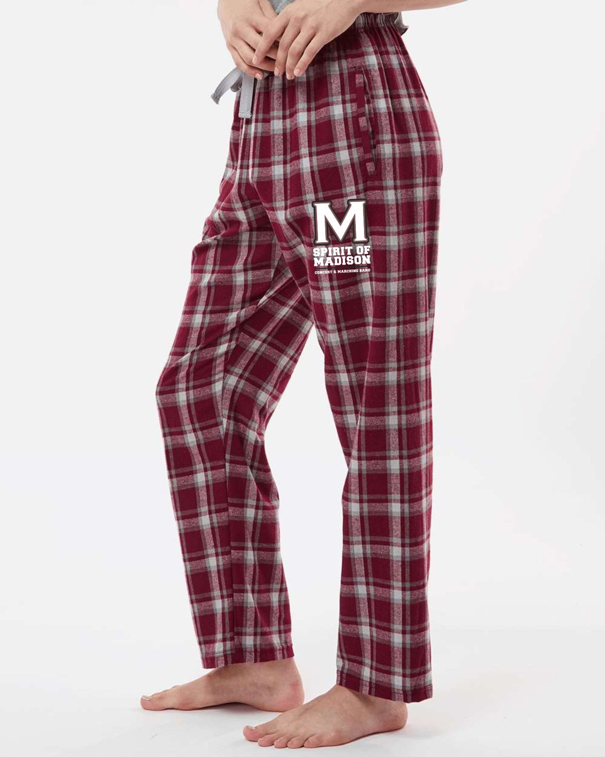 Ladies Spirit of Madison Pajama Pants - Heritage Maroon Plaid