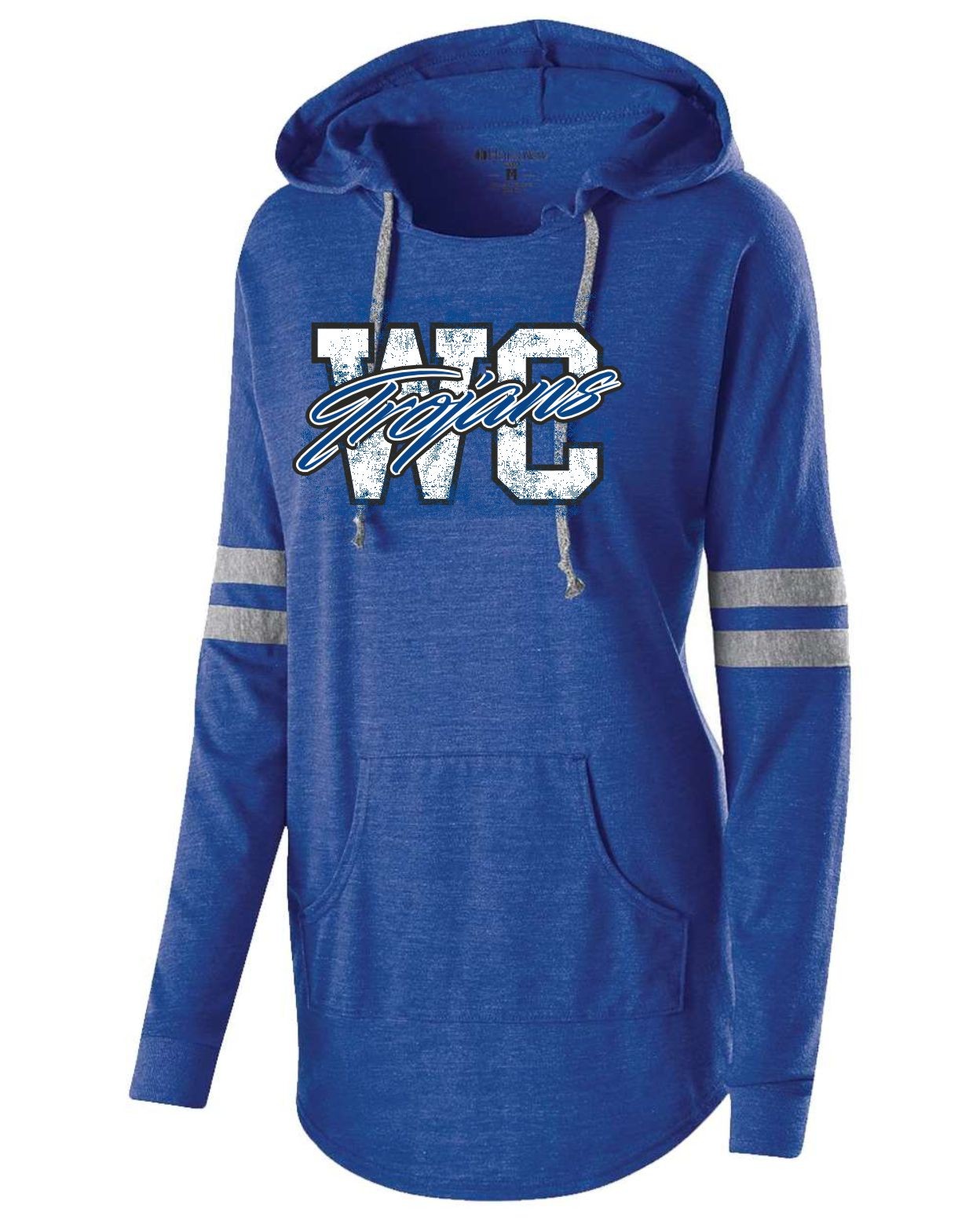 Ladies West Central Triblend Hooded Long Sleeve - Royal