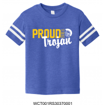 Proud To Be A Trojan Todder Royal Football Jersey Tee