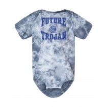 Infant West Central Future Trojan Crystal Dye Onesie - Silver